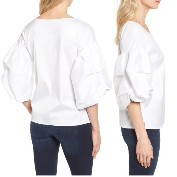 Halogen - BLOUSON SLEEVE WOVEN TOP - Picture 5 of 7